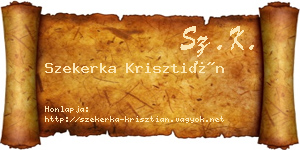 Szekerka Krisztián névjegykártya