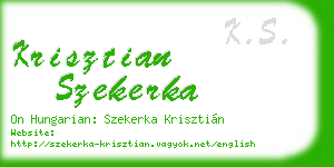 krisztian szekerka business card